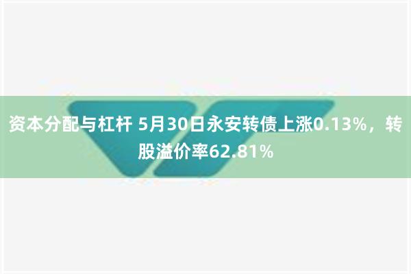 资本分配与杠杆 5月30日永安转债上涨0.13%，转股溢价率62.81%