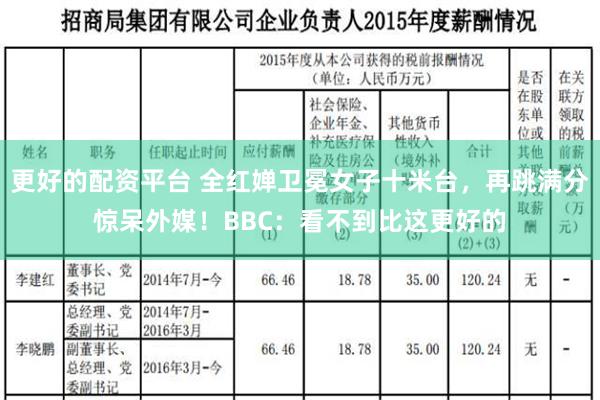 更好的配资平台 全红婵卫冕女子十米台，再跳满分惊呆外媒！BBC：看不到比这更好的