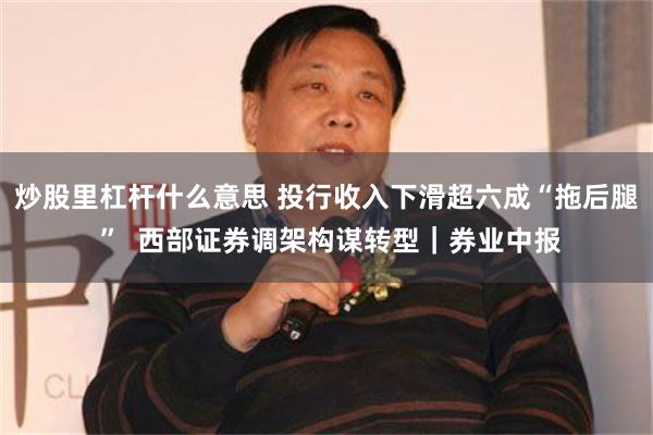 炒股里杠杆什么意思 投行收入下滑超六成“拖后腿 ”  西部证券调架构谋转型｜券业中报