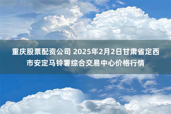 重庆股票配资公司 2025年2月2日甘肃省定西市安定马铃薯综合交易中心价格行情